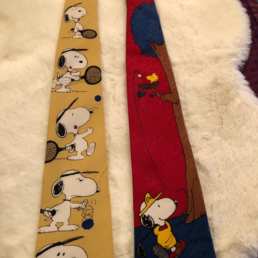 New Listing: 2 Snoopy neck ties